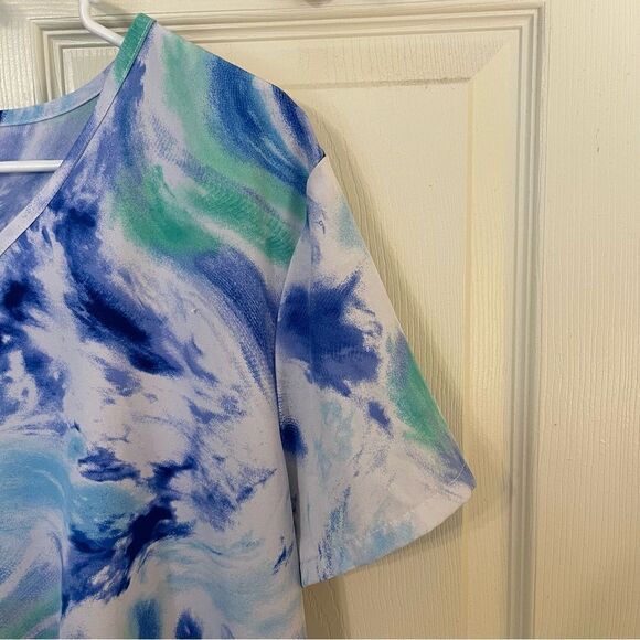 SCRUB TOP  Blue Waves   Size XL  pockets Scrub Star Light weight and  cool - Picture 3 of 6